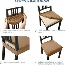 Fundas para Sillas de Comedor Flexibles, 6 Piezas Funda Asiento Silla Comedor, Funda de Comedor, Cubre Sillas Comedor, Extraíbles y Lavables, para Restaurante, Hotel, Banquet (Marrón Oscuro)
