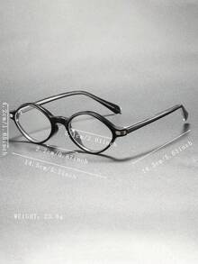 Women's Asymmetrical Small Round Frame Decorative Non-Prescription Glasses, Versatile For Photo Shooting, Parties, Office, Daily Wear, And School - Black - View 2