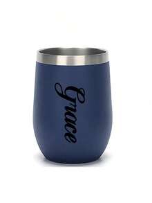 1pc 12oz Customized Stainless Steel Double Wall Vacuum Insulated Egg-Shaped Tumbler, Customized Mug, Customized Stainless Steel Insulated Coffee Cup, Personalized Water Bottle - Multicolor - View 10