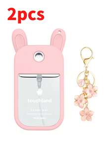 1set/1pc Touchland 1oz (30ml) Hand Sanitizer Spray Bottle Protective Case,26 Flower Letter Pearl Bag Charm Spray Bottle Marker PearlBracelet Design,Easy To Carry For Travel, Can Be Easily Hung On Bags, Keys Or Children's Backpacks, Wear-Resistant, Waterproof, Washable. Silicone Anti-Drop Anti-Collision Protective Case With Keychain Design - Multicolor - View 12