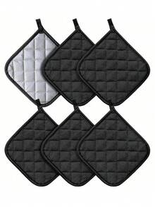 1/2/3pcs Black Square Heat Insulation Pad, Microwave Oven Insulation Mat, Kitchen Essential, Practical Kitchen Utensil And Appliance, Elegant Gift - Multicolor - View 3