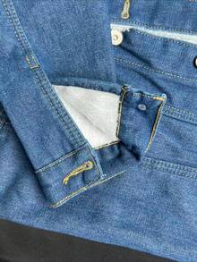 Fleece Lined Denim Jacket Men Winter Warm Coat Slim Fit Vintage Style Multiple Pockets Korean  Casual Jacket - 淺藍色 - 查看 9