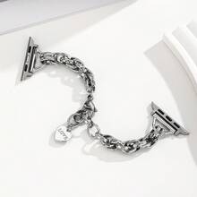 1pc Women's Metal Chain Strap, Elegant Braided Stainless Steel Watch Band Compatible With Apple Watch 38/40/41mm, 42/44/45/46/49mm, Suitable For Ultra/SE/8/7/6/5/4/3/2/1 - Gold - View 5