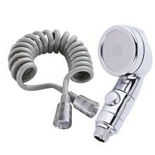 Mini Shower Head Set: Silver Travel Shower Head + 2m Gray Expandable Hose, Powerful Compact Portable Shower Head With 2m Gray Expandable Hose, 2-Piece Multi-Purpose Shower Combo
