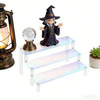 1 pieza Soporte de exhibición de acrílico, diseño transparente de múltiples capas para exhibir perfumes, cosméticos, vasos de papel, magdalenas, postres, decoración de escritorio