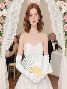 10/1 Set Elegant White Folding Fans, Paper Folding Fan Gift Set, Hand Held Folding Fan, White Paper Hand Fan, White Bamboo Folding Fan, Hand Fan, Paper Folding Fan, DIY White Craft Fan, Bride Bamboo Handheld Folding Fan, Suitable For Bridesmaid Gifts And Wedding Decorations, Wedding Ceremony, Engagement, Graduation, Wedding Party Decor, Bedroom Home Dining Table Centerpiece, Wedding Favors, Wedding Table Decor, Bridal Party Photo Props