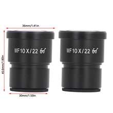 2 oculares gran angular de 10 aumentos para microscopio biológico (22 mm, montura de 30 mm, aleación de aluminio) - Negro - Ver 8