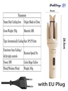 PinkSings 1-klicks automatisk locktång, 28 mm pipa, dubbelriktad automatisk lockning, 4 temperaturlägen, negativ jongenerator, smart timer och sensor, automatisk avstängning, bästa julklappen