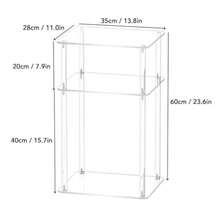 QWER-Focket Mesa Auxiliar de acrílico para Espacios pequeños mesita de Noche pequeña para Dormitorio Mesa Auxiliar Estrecha de 13 8 x 11 0 x 23 6 Pulgadas Mesa Auxiliar de 3 Niveles - Transparente - Ver 3