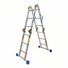 Ladders  &  Peldaños 706633 Escalera Multiposiciones de Acero/Aluminio 12 escalones c/charolas Gris - Gris - Ver 2