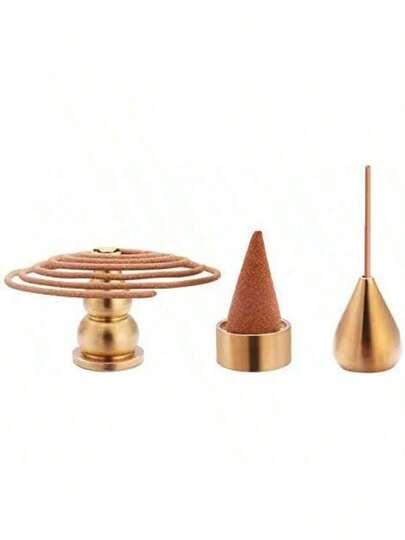 EstiloSoporte de Incienso de Cobre, Soporte para Conos de Incienso, Soporte para Varillas de Incienso, 3 Estilos, Incense Holder, Pequeño, 1Versión mejorada