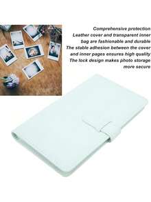 EstiloMini álbum de Fotos de 3 Pulgadas con 108 Bolsillos, Libro de Fotos de Cuero PU para Fotos Instantáneas, Boletos de Cine, Tarjetas de Presentación (Verde menta)Versión mejorada - verde menta - Ver 4
