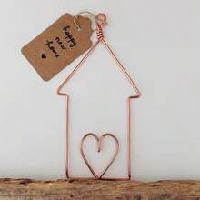 Decoração de parede em formato de casa de metal para o Dia dos Namorados - Miniatura para casa, cartão de felicitações DIY, ideal para inauguração de casa, casamento, chá de bebê, decoração aconchegante para a parede - Material de metal durável, presente para o Dia dos Namorados - Multicolorido - Ver 3