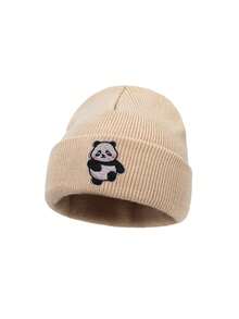 1 pieza Gorro de bebé de punto lindo para niños, sombrero de punto informal con diseño de panda de dibujos animados para niño o niña, accesorios de fotografía, 1-2 años - Multicolor - Ver 19
