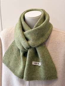 1pc 2025 New Solid Color Scarf, Atmosphere-Enhancing Age-Reducing Warm Scarf, Unisex Rainbow Faux Cashmere Knitted Versatile Accessory - Multicolor - View 16