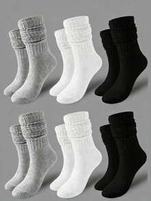 6pcs/10pcs Autumn/Winter Knitted Socks, Hollow Knit Socks, Ankle Socks, Men's Tight Fit Mid-Calf Socks, Tight Fit Long Socks, Autumn - Multicolor - View 7