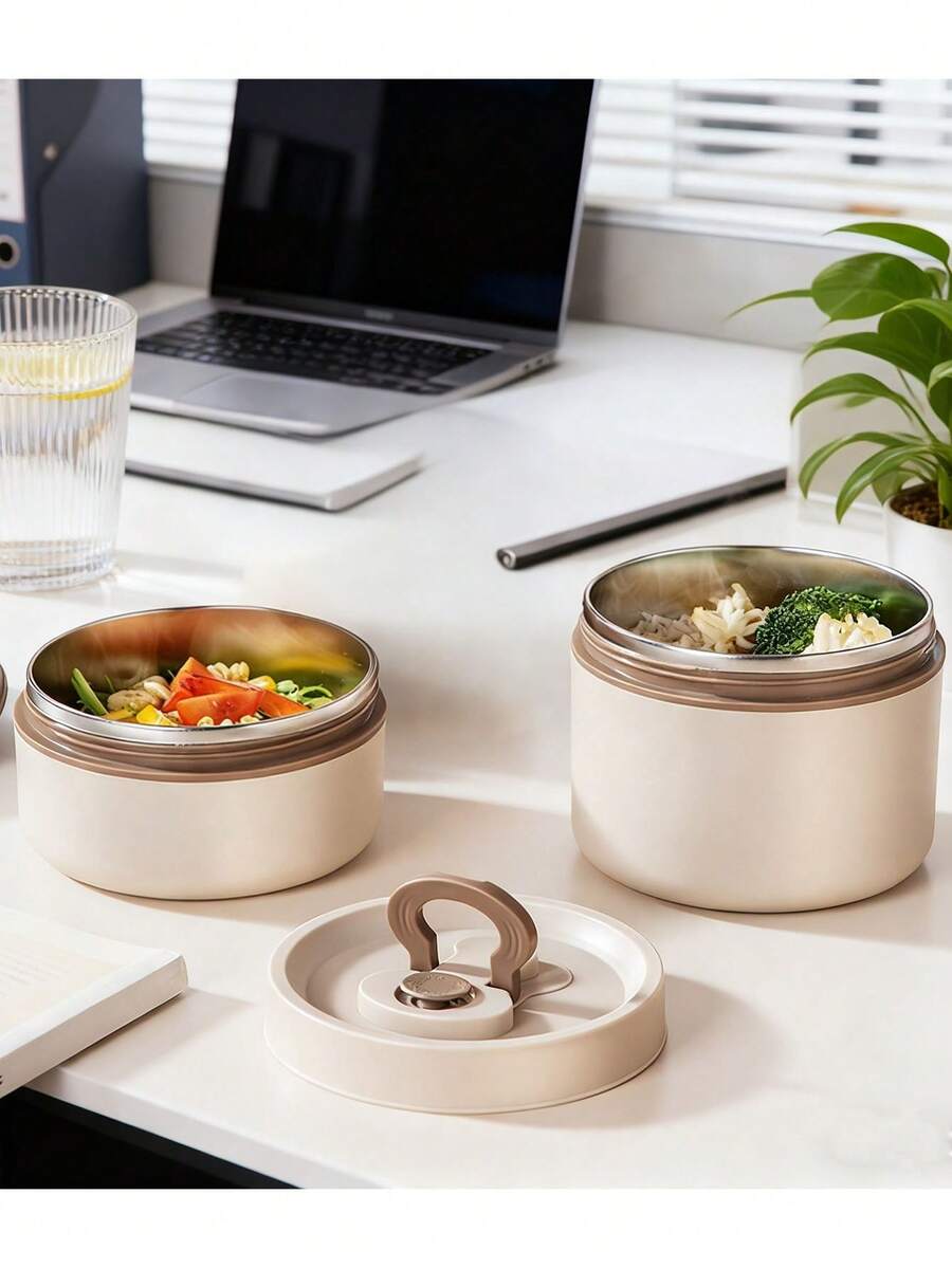 1pc Stainless Steel Bento Lunch Box, Insulated Lunch Container, Portable High-Quality Lunch Box For Students, Office Workers, And Travel, Available In Small And Large Capacity - Multicolor - View 1