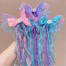 Mermaid Princess Children's Butterfly Tulle Dress, Girls Birthday Party Performance - Multicolor - View 6