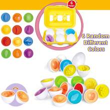6/12pcs Colorful Egg-Shaped Matching & Identification Toys, Smart Egg Early Education Matching Toys, Egg Color & Shape Sorting Classifier - Random Colors, Shape Sorting Toys, Color Recognition, Matching Game, Multiple Styles, Early Learning Educational Fine Motor Skills Egg Toys, Promote Cognitive Development, Realistic Disassembly Eggs, Suitable For Boys & Girls As Halloween, Christmas, Birthday, Holiday Gifts - Multicolor - View 10