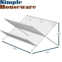 SimpleHouseware Collapsible Dish Drying Rack Chrome - cromo - Ver 2