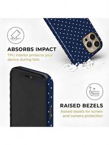 GIIPPA 哑光白波点手机壳，海军蓝底色，兼容 17、17 Air、16、15、14、13、12、11、Pro Max、Plus、X、XS - 寶藍色 - 查看 7