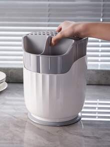 Organizador de cocina giratorio 360° - Caja de almacenamiento de gran capacidad multifuncional, diseño de múltiples compartimentos, ahorro de espacio, desmontable, fácil de limpiar, adecuado para varios tipos de habitaciones - Estante de herramientas redondo de plástico, sin necesidad de electricidad - Multicolor - Ver 8