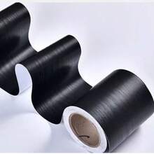 5米 x 8厘米 自粘木纹PVC踢脚线/腰线，可移除墙贴，适用于壁画、台面、门框、家具、浴室边框、家居装饰 - 彩色 - 查看 4