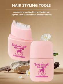 1pc 2-In-1 Hair Styling Comb: Glue-Comb Integrated Solid Hold Gel Stick (Long-Lasting Quick Styling For Hair Care) - Multicolor - View 2