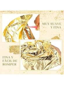 EstiloPaquete De 200 Hojas De Oro De 15 X 13.5 Cm - 24K, Papel De Oro Hoja De Plata Material De Arte Para Pintura, Manualidades, ArtesaníAs Doradas Y DecoracióN De MueblesVersióN Mejorada - Oro rosa - Ver 2