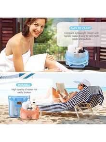 Estilo2 Bolsas De Malla De Ducha De Secado RáPido Para Colgar ArtíCulos De Cambiador Y BañO Organizador Para Viajes Y NatacióN Con Cierre (2 Grises)VersióN Mejorada - azul pálido - Ver 7