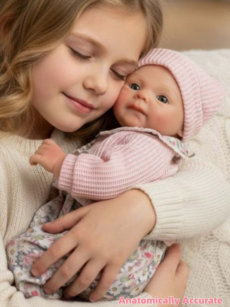 1 pezzo Bambola neonata in silicone morbido da 13 pollici, con due set di vestiti, bambola reborn che può aprire la bocca, dipinta in modo realistico come un neonato, inclusa una bottiglia per l'allattamento, anatomicamente accurata, bambola realistica come regalo per bambini - Multicolore - Visualizzare 1