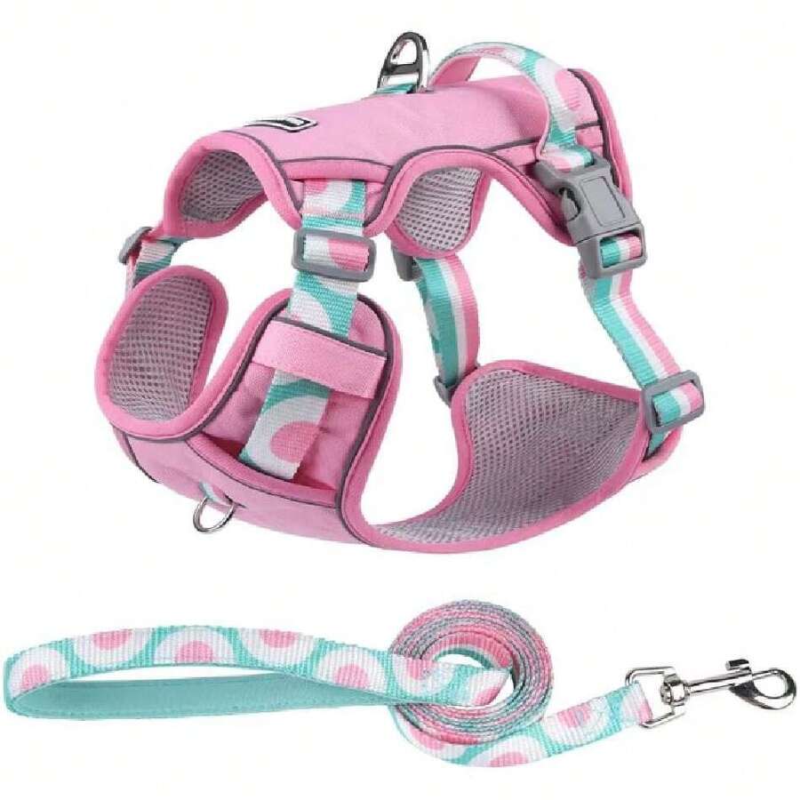 Arnés para Perro - Arnés Pechera para Perros, Antidesgarro, Ergonómico, Reflectante y Transpirable (Rosa con Fruta, L),37283601 - Rojo violeta - Ver 1