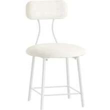 HEXCELEN Dressing Table Chair With Gold Legs, Vanity Stool Chair With Soft Padding, Makeup Dressing Table Stool For Bedroom, Living Room, Velvet Pink - White - View 8