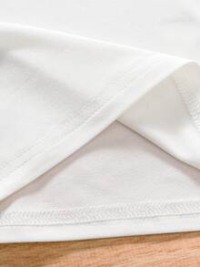 2件套女婴休闲豹纹标语T恤上衣和豹纹直筒裤套装，适合春夏日常穿着 - 黑與白 - 查看 5