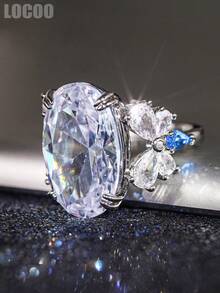 1 PC Romantic Cubic Zirconia Ring For Women For Wedding Engagement Anniversary Party Jewelry Valentine's Day Gift - 1# - View 5