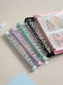 A5激光星形拉链活页夹收藏本替换内芯整理器DIY日记本透明韩流偶像相册可爱文具