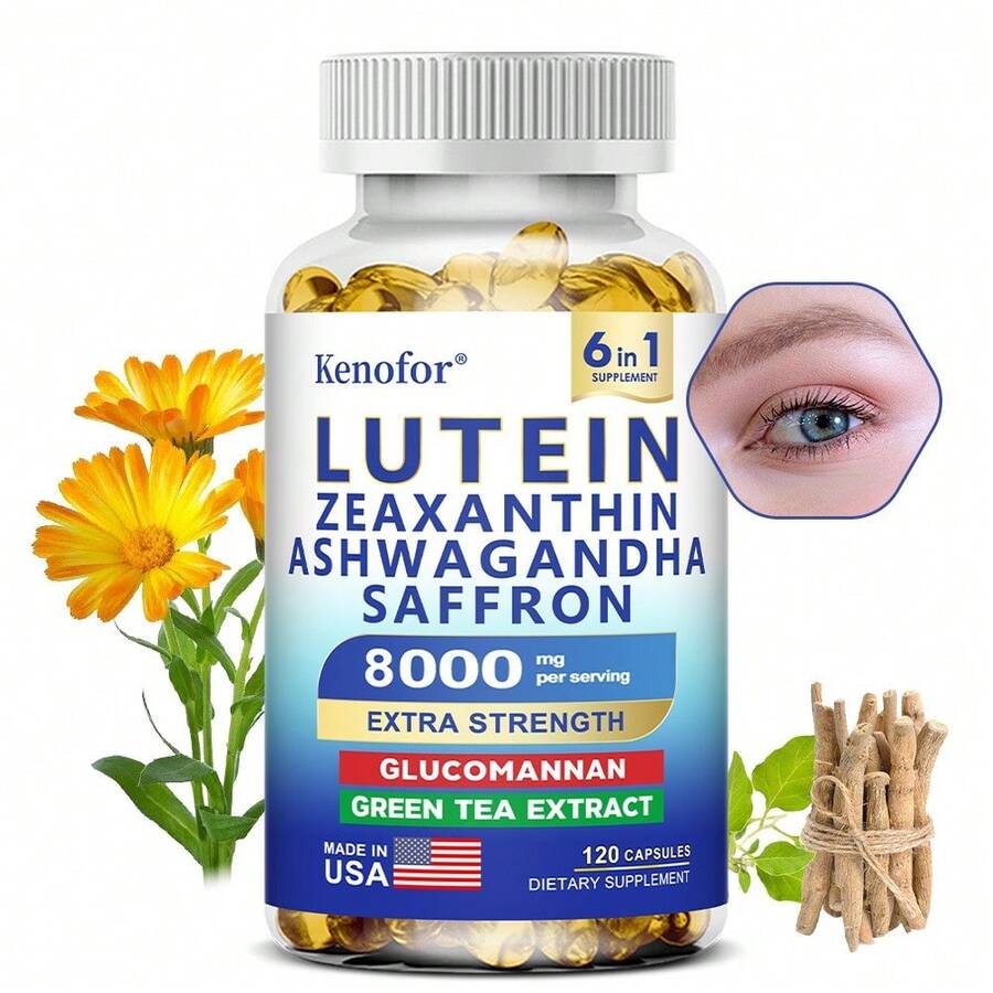 Lutein And Zeaxanthin Capsules - Supports Eye Health And Good Vision, And Protects Against Blue Light - 120 Softgels - 1 chai - Xem 1
