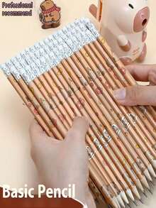 10pcs/20pcs Cute Cartoon Pencils, (10pcs Per Box) Random Colors And Styles, High-Quality Creative Student Stationery, HB Pencils, Smooth Writing, Built-In Eraser, Suitable For Exams, Sketching And Drawing, Professional Art Pencils, Office Signing Supplies, Great Gift For Family, Friends, Coworkers, School Supplies - Random Color - View 9
