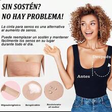 2 Rollos de Boob Tape 5m*5cm 4 Pares de Pezoneras de Pétalos y Cubre pezoneras de silicona de Redondos para Trajes Sin Espalda Y Sin Tirantes - ColorClaro - Ver 2