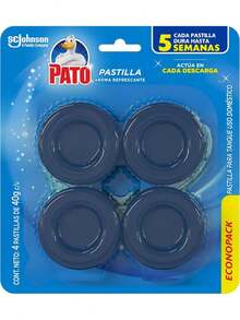 EstiloPato Pastilla para Inodoro y Baño, Mata Gérmenes y Quita Manchas, Dura Hasta 4 Semanas, Aroma Brisa de Mar, 40g, 4 PackVersión mejorada - 1 - Ver 1