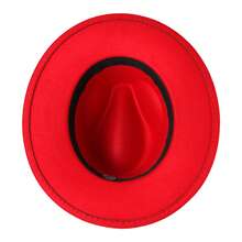 JEWELRYWE Men's Flat-Brimmed Felt Hat, Women's Fedora, With Gold Fishbone Trim, Elegant Wide-Brimmed Hat, Party Hat, Suitable For Casual, Formal Occasions, Masquerade Balls, Graduation Ceremonies, Unisex - 駝色 - 查看 11