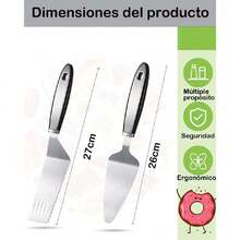 Pala Y Cuchillo Para Boda, Pala Para Pastel Y Cuchillo Para Pastel, Set De 2 Piezas De Acero Inoxidable Para Cortar Y Servir, Ideal Para Bodas, Cumpleaños Y Eventos Especiales, 26 Cm Y 27 Cm,37267271 - Multicolor - Ver 2