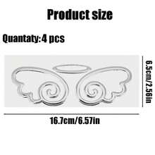 4 Pcs 3D PVC Angel Wings Car Decals, Self-Adhesive Angel Wing Car Sticker For Car Decoration Car Window (Sliver) - A - Xem 2