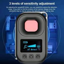 Remote Privacy Detector With GPS Tracker, Hidden Camera, Wiretapping Function, Infrared, Electromagnetic Wave, Magnetic, Vibration Alarm, LED Light - Adjustable Sensitivity