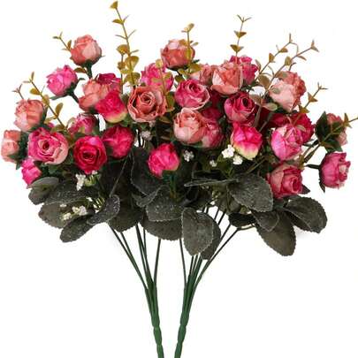 1支12.59英寸人造玫瑰花丝绸花束，仿真植物，适用于婚礼花瓶、家居餐厅卧室装饰、节日生日派对用品、户外花园装饰、春季装饰、生日礼物、家庭花园装饰、家庭办公室房间节日装饰、家居现代化、餐桌装饰、新娘捧花、户外花园、情人节装饰、新年装饰、拉玛节装饰