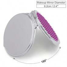 Espejo pequeño y compacto para monederos 1x/2x de aumento de lunares color morado brillante con estampado de lunares un pequeño espejo de mano para mujeres y hombres mini bolsillo plegable de - Multicolor - Ver 1