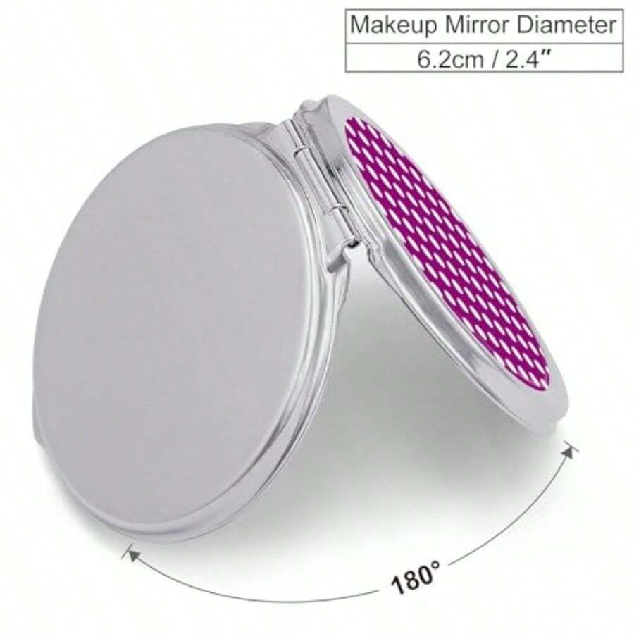 Espejo pequeño y compacto para monederos 1x/2x de aumento de lunares color morado brillante con estampado de lunares un pequeño espejo de mano para mujeres y hombres mini bolsillo plegable de - Multicolor - Ver 1
