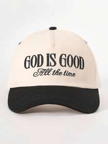 1pc Embroidered "GOD IS GOOD" Colorblock Baseball Cap, Adjustable Sun Protection Casual Hat Suitable For Spring/Autumn Travel, Fashion Versatile Sunshade Hat, Y2K Style For Youth,Beach,Festival - Baseball Cap - View 18