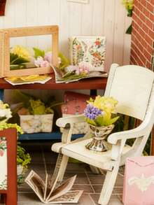 1pc DIY Mini House, Stress Relief Handmade Miniature House, 3D Assembly Model House, Tujian Coffee, Creative Birthday Gift