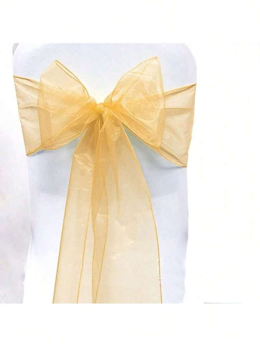 EstiloFajas elegantes de organza para sillas de boda, fiestas y eventos especiales, paquete de 10 piezas, dorado)Versión mejorada - Azul marino - Ver 1